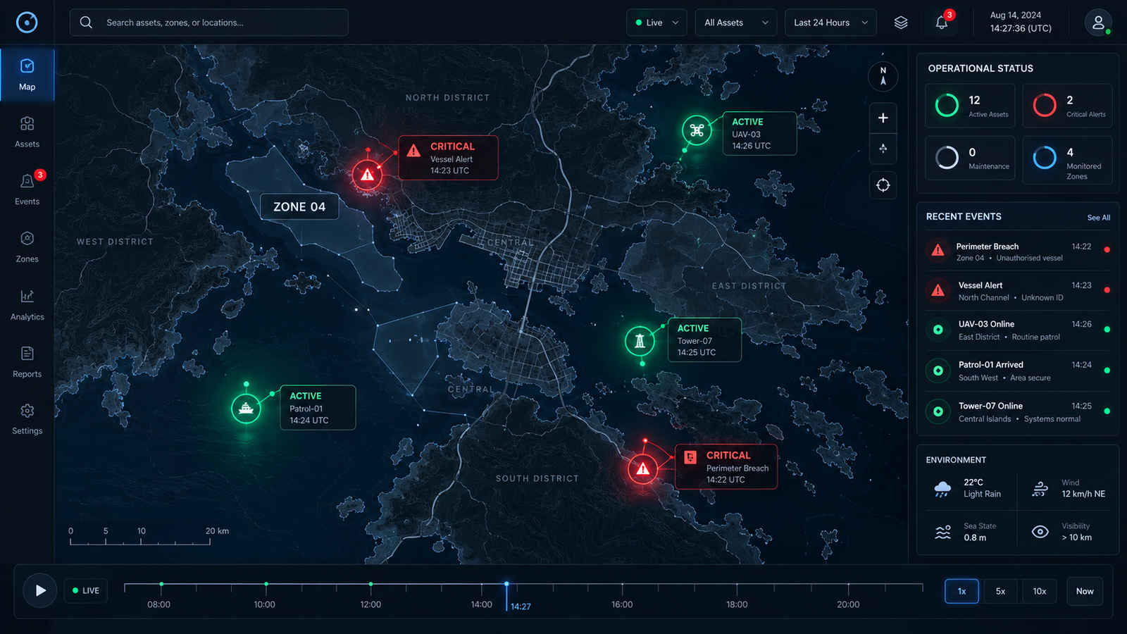 Corrected geospatial interface concept with stronger information hierarchy